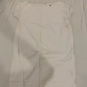 White Uniqlo Dress with eyelets